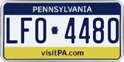 PA license plate LFO4480