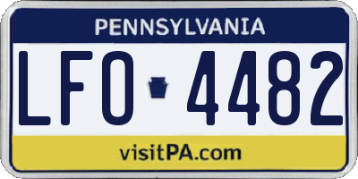 PA license plate LFO4482
