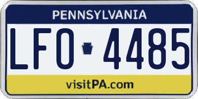 PA license plate LFO4485