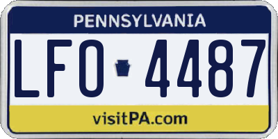 PA license plate LFO4487