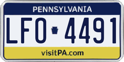 PA license plate LFO4491