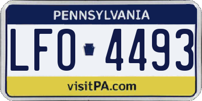PA license plate LFO4493