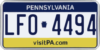 PA license plate LFO4494