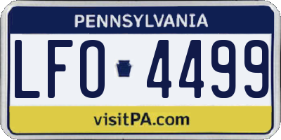 PA license plate LFO4499