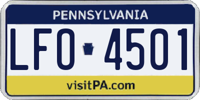 PA license plate LFO4501