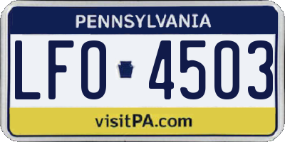 PA license plate LFO4503