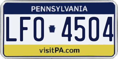 PA license plate LFO4504