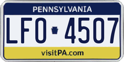 PA license plate LFO4507