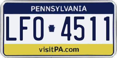 PA license plate LFO4511