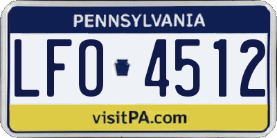 PA license plate LFO4512