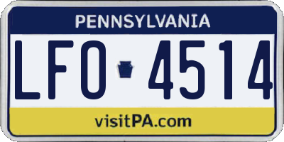 PA license plate LFO4514