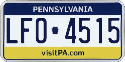 PA license plate LFO4515