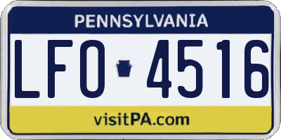 PA license plate LFO4516