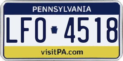 PA license plate LFO4518