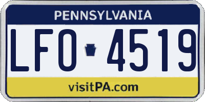 PA license plate LFO4519
