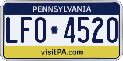 PA license plate LFO4520