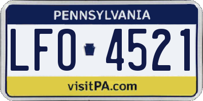 PA license plate LFO4521