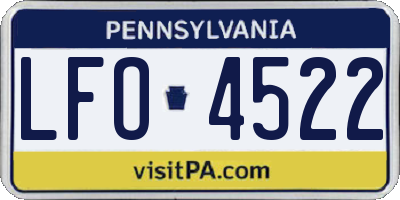 PA license plate LFO4522