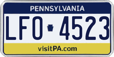 PA license plate LFO4523