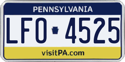 PA license plate LFO4525