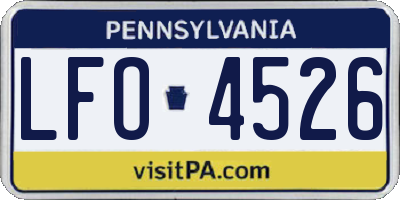 PA license plate LFO4526