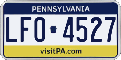 PA license plate LFO4527