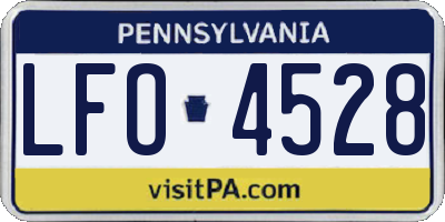 PA license plate LFO4528