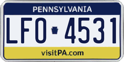 PA license plate LFO4531