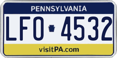 PA license plate LFO4532