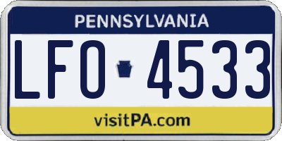 PA license plate LFO4533