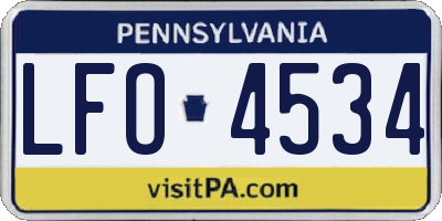 PA license plate LFO4534