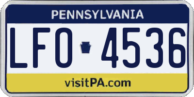 PA license plate LFO4536