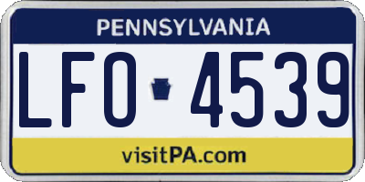 PA license plate LFO4539