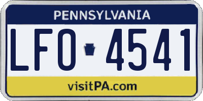 PA license plate LFO4541
