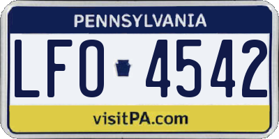 PA license plate LFO4542