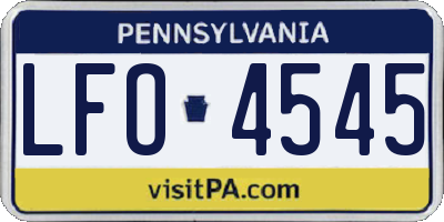 PA license plate LFO4545