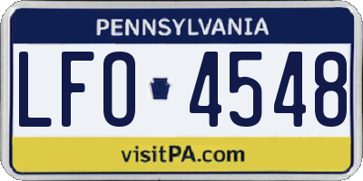 PA license plate LFO4548