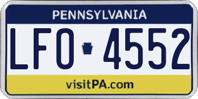 PA license plate LFO4552