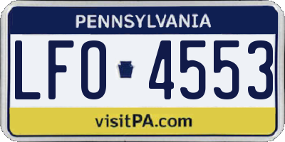 PA license plate LFO4553