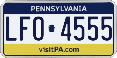 PA license plate LFO4555