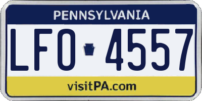 PA license plate LFO4557