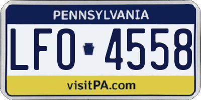 PA license plate LFO4558