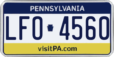 PA license plate LFO4560