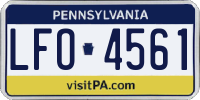 PA license plate LFO4561