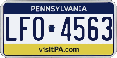 PA license plate LFO4563