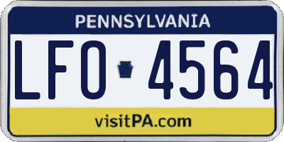 PA license plate LFO4564