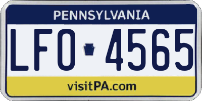 PA license plate LFO4565