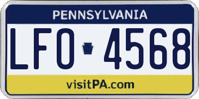 PA license plate LFO4568