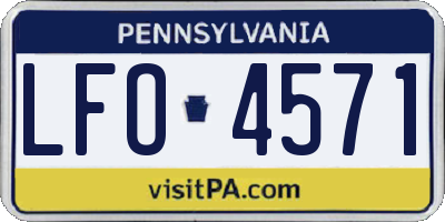 PA license plate LFO4571