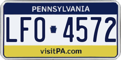 PA license plate LFO4572
